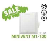 Helios MiniVent M1 / 100 mini ventilateur 6171 blanc, 90m / h, ventilateur de salle de bain
