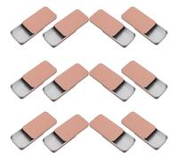 minkissy 12 Pièces Boîte en Fer-blanc Portable Rectangulaire avec Couvercle Coulissant, Petite Boîte Métallique Organisateur Élégant pour Emballage de Gloss à Lèvres et Savonnette