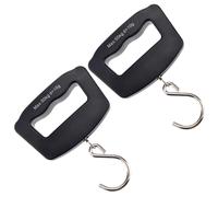 minkissy 2 Pièces Balance pour Valise Pèse-Valise Électronique Portable Mini Noir en Plastique, Grand Manche de Bouche, Mesure Précise, Compacte et Légère, pour Bagages et Colis, Voyage