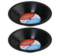 minkissy 2 Pièces Bol Décoratif Noir en Abs Design Rétro Unique, Bol à Popcorn Réutilisable et Solide, Plateau de Collations pour Soirées Cinéma et Réunions Entre Amis