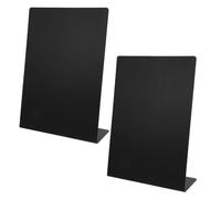 minkissy 2 Pièces Panneaux à Craie Noirs en Plastique pour Buffet, Étiquettes Alimentaires Réutilisables, Design Créatif, Mise à Jour Facile, pour Bureaux et Tables de Buffet
