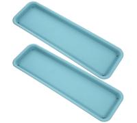 minkissy 2 Pièces Soucoupe Rectangulaire Étanche et Facile à Nettoyer en PP Bleu pour Pots de Fleurs Plateau Robuste pour Drainage pour Plantes D'intérieur et Extérieur