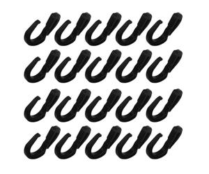 minkissy 20 Pièces Crochet en Forme de C en Plastique Noir pour Filet de Coffre et Filet de Chargement, Installation Facile, Protège les Rayures, pour Remorque et Dossier de Siège
