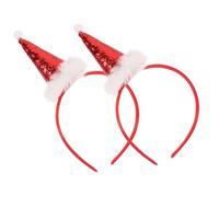 minkissy 2pièces Serre-tête Chapeau de Noël Décoratif Set de Serre-têtes de Noël pour Femme Serre-tête à Paillettes pour Adulte