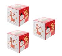 minkissy 3 Pièces Boîte Présent de Noël en Papier Rouge, Coffret Élégant | Noël et Réveillon, Protège Biscuits et Douceurs, Touche Personnelle, Usage Festif, Format Cube