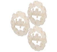 minkissy 3 Pièces Découpes de Citrouille en Bois Naturel pour Décoration de Noël Rustique, Légères et Portables avec Corde en Jute, pour Bricolage et Activités Familiales