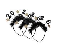 minkissy 3 Pièces Headband Set Glitter Star Tiara Hair Accessories For Happy Year Party Supplies Lightweight Comfortable Holiday Decoration