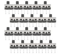 minkissy 30 Pièces Interrupteur à Glissière Installation Antivibrations Facile Ss12d10 2 Positions 3 Broches en Cuivre, Montage Panneau Vertical, Espacement 4,7mm, Hauteur de Poignée 5mm