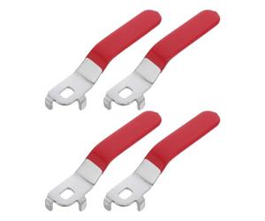 minkissy 4 Pièces Poignée de Valve de Porte Rouge en Fer et Caoutchouc Pn1.6 Résistante la Corrosion pour Opération Rapide D'arrêt D'eau Garages en Sous-sol Trou 8x12mm