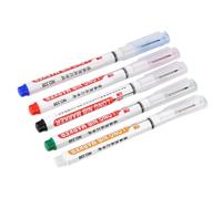 minkissy 5 Pièces Marqueur de Construction Indélébile à Pointe Longue pour Bois et Meubles, Stylo à Peinture Rapide, Imperméable et Résistant à L'huile, pour Production Industrielle