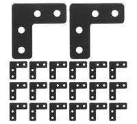 minkissy 50 Pièces Équerre de Fixation Vis Autotaraudeuses Capacité de Charge Fiable en Acier Laminé à Froid Noir L Bord Lisse sans Bavure pour Étagères en Panneau de Particules, Usage