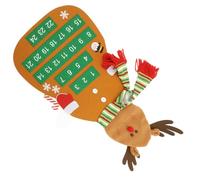 minkissy Calendrier de L'avent en Feutrine Marron à Accrocher ou Mur, Design Classique de Renne pour Décompte Interactif de Noël, pour Garçon et Filles