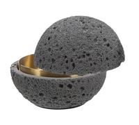 minkissy Cendrier Amovible Rond en Table Couvercle avec Acier Inoxydable | Usage Bureau et Extérieur, Nettoyage Facile, Style Vintage Moderne Élégant