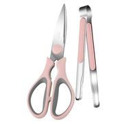 minkissy Ciseaux Cuisine pour Barbecue en Acier Inoxydable Poignée Confortable, Outil Manuel pour Barbecue et Fête, Pince Longue et Robuste pour Aliments
