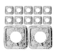 minkissy Couvercles de Brûleur Carrés en Aluminium Jetables 50 Pièces pour Cuisinière à Gaz, Résistants la Chaleur, Protection Éclaboussures d'Huile Cuisine Domestique