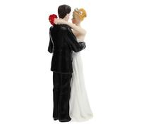 minkissy Figurine et Peinte en Résine de Gâteau de Mariage Représentant Un Couple de Mariés, Décoration Créative Décoration de Table de