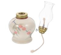 minkissy Lanterne à Pétrole Vintage Couleur Aléatoire en Céramique et Verre, Lampe à Huile Décorative Rustique Polyvalente Éclairage D'ambiance Classique pour Salon et