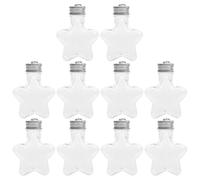 minkissy Lot de 10 Bouteilles Décoratives en Pet D'étoile, Réutilisables pour Stockage de Thé Lait ou Jus, Décorations Suspendues pour Sapin de Noël et Fêtes
