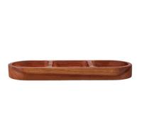 minkissy Plateau de Service Assiette Apéritif à 3 Compartiments en Bois Massif Élégante et Polyvalente Prévention Mélange des Saveurs Cuisine et Réception