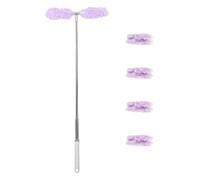 minkissy Plumeau Télescopique pour Nettoyage de Plafond Tige Extensible, Tête Lavable en Fibre Douce, Évite de Rayer les Surfaces Délicates, pour Ventilateurs de Plafond