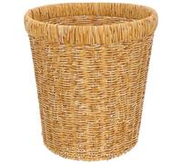 minkissy Poubelle Panier Tressé en Plastique Créative et Chic, Forme Ronde, Facile à Déplacer, Résistante Déformation, pour Bureau et Salon