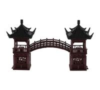 minkissy Statue Miniature de Pavillon Japonais en Plastique avec Pont pour Micro Paysage Bonsaï, Design Élégant et Entretien Facile, Décoration Zen de Jardin Miniature