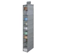 Minnhua Rangement Suspendu Compactor avec 10 Compartiments Gris | Organisateur Armoire Vetement, Étagère Suspendue Pliable pour Placard, Armoire, Portant, Organisateur Suspendu (Gris)