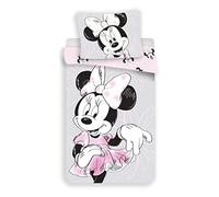 Jerry Fabrics Parure de lit enfant Minnie 100% coton 140x200 cm + taie 70x90 – Licence Disney