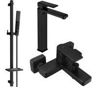 Mino DQ72 SET Mélangeur lavabo + bain avec accessoires, noir (72413DQ72-70)
