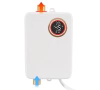 MINRS Chauffe-eau électrique 3,5 kW 220 V avec indicateur de température LED et tête de douche, mini chauffe-eau à eau chaude (blanc)