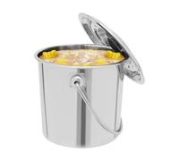 MINRS Seau avec couvercle et anse - Bidon hermétique en acier inoxydable alimentaire - Seau de cuisine avec couvercle et anse - Seau à farine - Seau de cuisine - 6 l