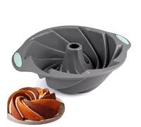 Minshulan Trading Moule Kouglof,21cm Moule à Kougelhopf,sans BPA (Gris) | Moules Spirale,Moules Gateau Silicone,pour Muffins,Gâteaux,Pudding,Gelée,Beignet,Glace,Antiadhésif et Facile à Nettoyer