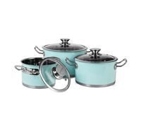 Mint Vintage Cuisine 6 Piece Retro Stainless Steel Pot Set
