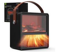 Minthouz Chauffage Électrique 1200W/800W avec Effet Flamme 3D, Thermostat Réglable, Silencieux, Économe en Énergie, Protection Contre la Surchauffe et le Renversement - Idéal pour Chambre & Bureau