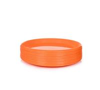 Mintra Home Lot de 12 Assiettes en Plastique Réutilisables Rondes, 19.6 cm, Sans BPA, Passant au Micro-ondes et au Lave-vaisselle pour Fête, Cuisine, Dîner et Déjeuner (Orange)