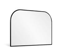 Minuover Grand miroir mural moderne et minimaliste pour décoration d'intérieur, miroir de cheminée avec cadre en métal noir brossé pour salle de bain, salon, chambre à coucher, cheminée, 61 x 91,4 cm,