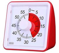 Minuterie À Quartz De 60 Minutes, minuteur Enfant-Outil De Gestion du Temps pour La Conception Silencieuse en Classe, Rouge