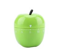 Minuterie Analogique, Minuterie de Cuisine en Forme de Pomme, Minuterie de Cuisine Mécanique en ABS, Jusqu'à 60 Minutes, Minuteur D'oeuf Drôle, Vert