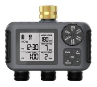 Minuterie arrosage 3 voies programmable - Robinet automatique avec fonction anti-pluie pour jardin et pelouse Label