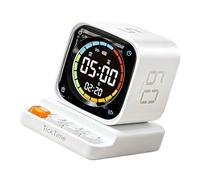 Minuterie Cube avec compte à rebours et mode horloge, minuterie numérique de rétro, idéale pour la zone de travail ou les tâches de cuisine, horloge à transducteur de poids