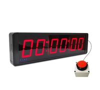 Minuterie de compétition à 6 Chiffres avec Bouton chronomètre, minuterie d'intervalle d'entraînement Physique, Horloge Murale numérique LED, idéale for la Salle de Sport, Les Jeux (Size : 1.5Inch)