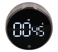 Minuterie de Cuisine numérique avec magnétique, Compte à rebours LED 7,7 x 7,7 x 3 cm avec Grand écran, Cadran Rotatif Portable, Alarme de Mise au Point Pomodoro pour Enfants,