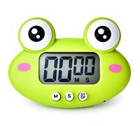 Minuterie de Salle de Classe pour Enfants, Compte à rebours en Forme d'animal de Dessin animé Mignon, Compte à rebours magnétique numérique pour la Cuisine, Batterie Incluse (Forest Green Frog)