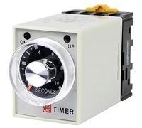 Minuterie de temporisation de mise sous tension AH3-2, relais de temporisation, temps réglable 1~60S 3~60M avec prise 8 broches 12 24V 110V 220V 380V