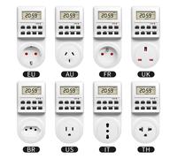 Minuterie électronique numérique, prise de minuterie de cuisine, prise de synchronisation Programmable 24 heures sur 24, prise EU UK AU US BR FR IT TH IT Plug