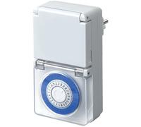 Brennenstuhl 1506170 MMZ 44 Minuterie journalière mécanique IP44, Blanc/Bleu, 3 m