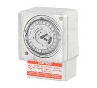 Minuterie mécanique 24 heures AC 220 V rail DIN avec protection contre les coupures de courant de 300 h, réglage de 15 min pour industrie, maison, cuisine SL-189 Gris