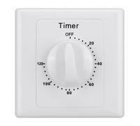 Minuterie Mécanique Journalière 15A Interrupteur Programmable(120 minutes) | Curseurs 15min, mode auto/permanent, plastique résistant, , 85x85x48mm, pour facile installer