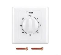 Minuterie Mécanique pour prise Murale 15A Compte à Rebours Digital pour Pompe Eau Chauffeur Ventilateur 85x85mm(30 minutes)