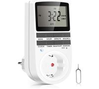 Minuterie numérique 16A / 3680W Prise électrique 16 programmes configurables Antivol aléatoire 24H/7J